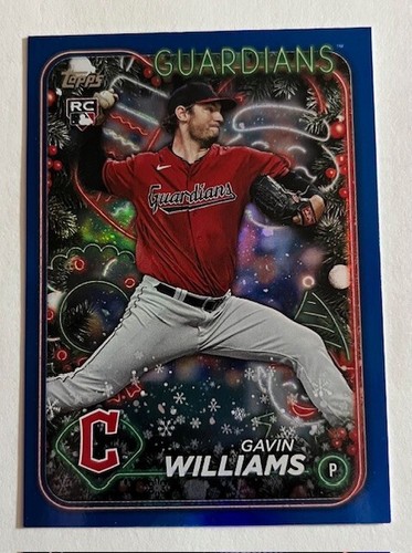 Gavin Williams - 2024 Topps Holiday Rookie #H173 - Blue Metallic Glitter - Picture 2 of 3