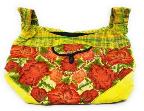 Colorful Hand Embroidered Boho Patchwork Shoulder Bag Purse Made in Guatemala - Picture 29 of 57