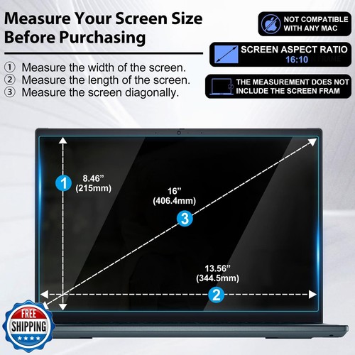 16 inch Tempered Glass Film for HP/Dell/Sony/Samsung/Lenovo/Acer/MSI/LG/Razer - Picture 2 of 5
