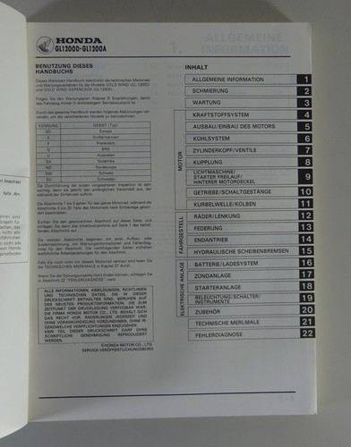 Manual De Taller / Guía De Reparación Honda GL 1200 D / GL 1200 A Año 1984 - Imagen 2 de 3