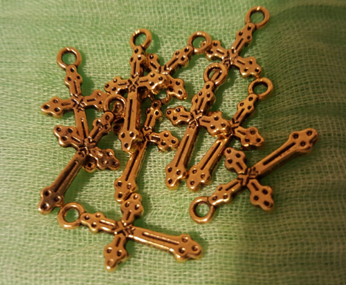 Tibetischer Stil Anhänger, Bleifrei, Cadmiumfrei, Antik Gold, 100 Stück (Cr9) - Bild 1 von 5