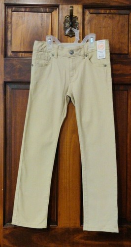 Girls Khaki Pants Straight Leg Stretch Adjustable Waist Wonder Nation NWT New - Picture 1 of 8