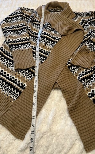 Women's Miami Brand Open Cardigan Tan Color 100% Acrylic Size Medium - Picture 6 of 17