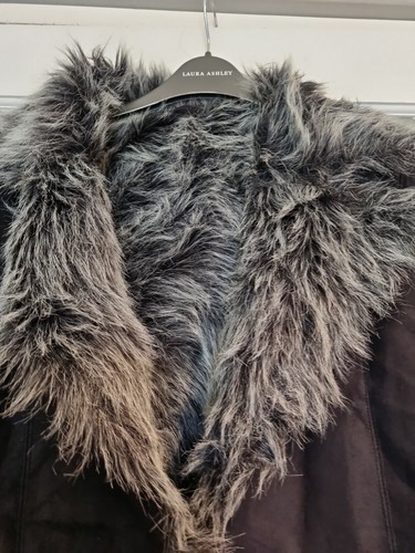Ladies Black Faux Fur Lined Jacket By BHS Size 14 - Picture 2 of 8