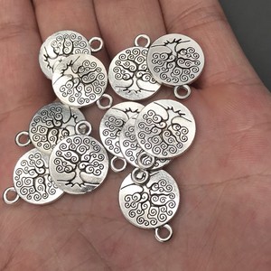 Wholesale-20x-Tibetan-Silver-Tree-Of-Life-Roun-Charm-Beads-Pendant-DIY-Jewelry