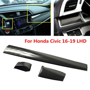 For Honda Civic 16-19 Carbon Fiber Inner Center Dashboard Console Overlay Decals