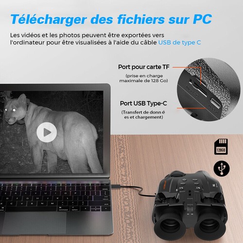 Jumelles de Vision Numérique Jour et Nuit Lunettes infrarouges Caméra IR 5x Zoom - Imagen 11 de 23