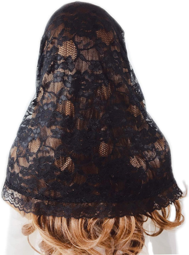 PAMOR Infinity Chapel Veil Floral Latin Mass Head Covering Lace Scarf Mantilla V - Picture 5 of 12