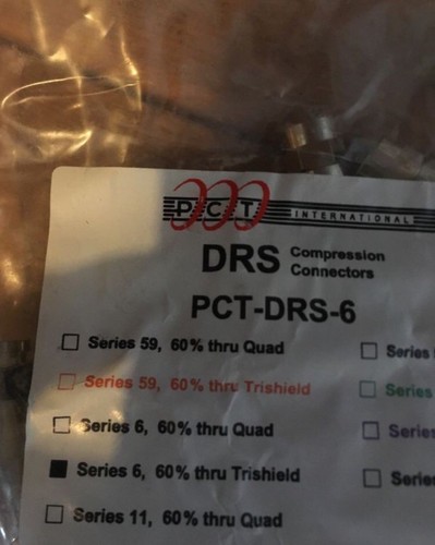 PCT-TRS-6LMG Universal RG-6 ALL BRASS WEATHER SEAL Coaxial Compression Connector - Picture 2 of 2