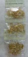 3 bags NEW Gold-tone Swirl Wire Christmas Tree Ornament 1.5" Hanger Hooks