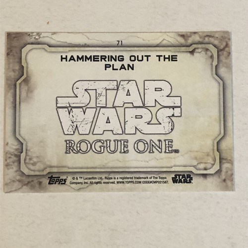 Rogue One Trading Card Star Wars #71 Hammering Out The Plan - Picture 2 of 2