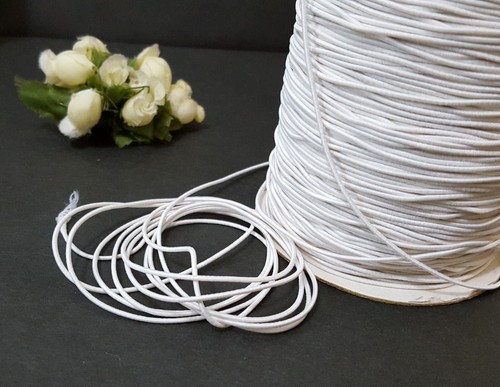 1mm wide (Near 1.2mm) - 5y- 50y Raw White / Semi White Round Elastic Cord ET3 - Picture 9 of 10