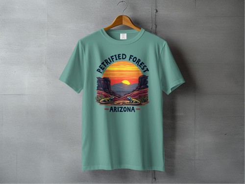 Petrified Forest Arizona Sunset Scene Graphic T-Shirts - Picture 78 of 106