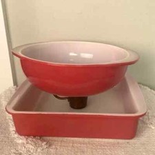 Vintage PYREX Pink Casserole Dish & Bowl set #024 & #222