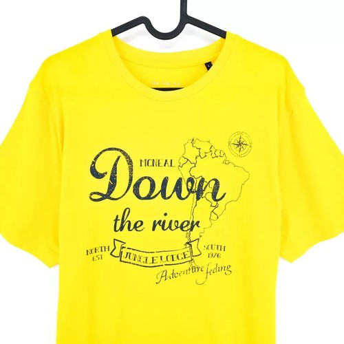 MCNEAL Hombre Amarillo Estampado Gráfico Camiseta Cuello Redondo Talla XL - Imagen 3 de 9