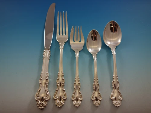 Spanish Baroque Reed & Barton Sterling Silver Flatware Set Service 64 PC Dinner