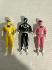 1995 Saban Power Rangers Vintage 4" Action Figure Black, Pink  & Yellow Ranger