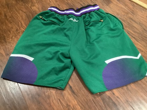Milwaukee Bucks Just Don Shorts Swingman grün lila Basketball Gr. Medium - Bild 5 von 8