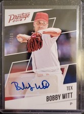 2018 Prestige Autographs Xtra Points Red #18 Bobby Witt 091/199 Texas Rangers