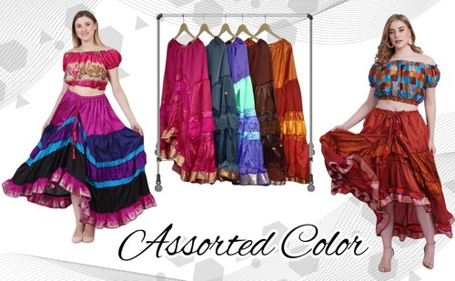 Venta al por mayor Faldas de baile flamenco festival multicapa tribales para mujer lote surtido - Imagen 3 de 18