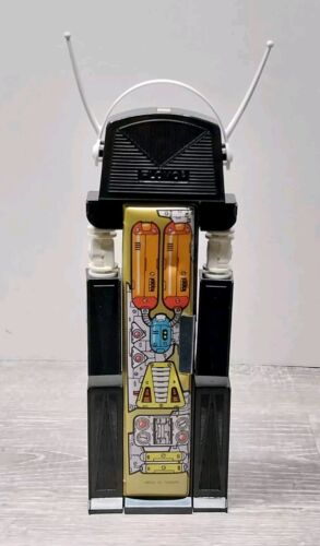 Estuche para lápices Flomo Robot vintage años 80 excelente plástico negro - Imagen 3 de 10