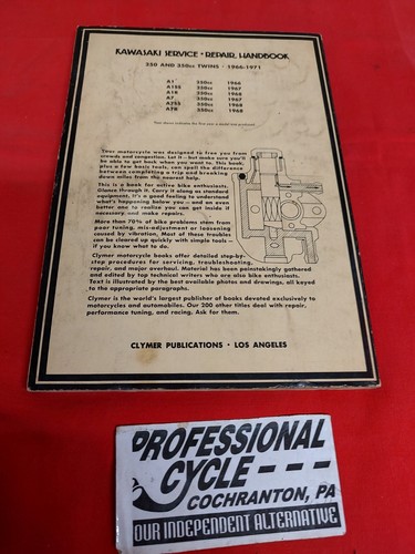 Clymer M352 66-71 Kawasaki 250 350cc twins Shop manual - Bild 2 von 3