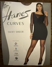 Hanes Curves Silky Sheer Control Top Legwear-HSP002 Barely There Plus Size 1X-2X