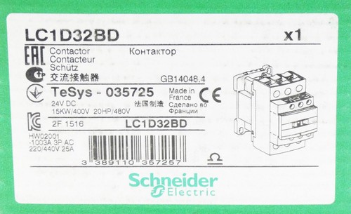 Schneider Electric LC1D32BD LC1D 32BD 24V DC 15kW/400V Schütz -unused/OVP- - Bild 3 von 5