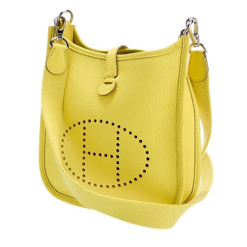 HERMÈS Kelly Shoulder Bag Mini Beige/Yellow Wicker - Picture 4 of 5