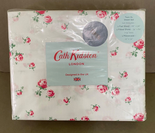 NEU Cath Kidston London Streurosa Rosa 3-teiliges Doppel-Laken-Set - 100 % Baumwolle - Bild 4 von 12