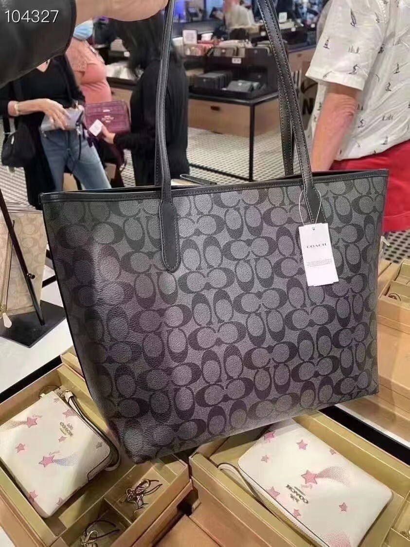 Coach Zip Top Tote in Signature Canvas - Im/Khaki Sedona Coach Zip Top Tote in Signature Canvas - Im/Khaki Sedona
