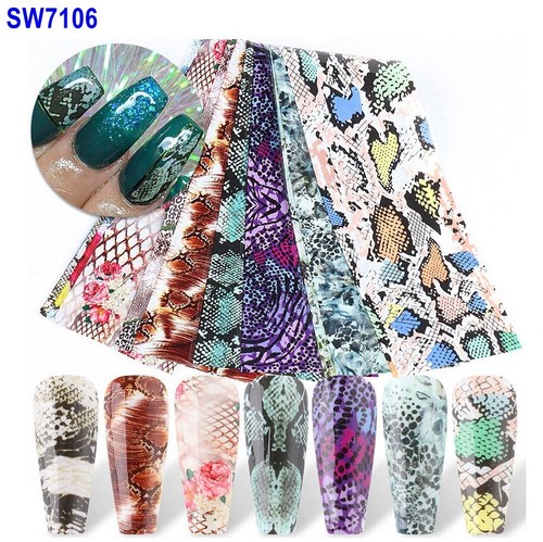 Sea World Fish Shark Shell Horse Star Nail Foil Transfer Sticker 10pcs 20X4cm - Picture 65 of 89