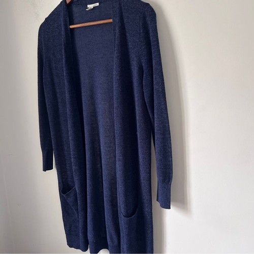 Halogen Blue Long Cardigan Sweater Linen Blend - Picture 5 of 8