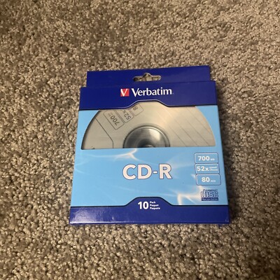 Verbatim CD-R Recordable 700MB 52X with Branded Surface 10 Pack New (A10)