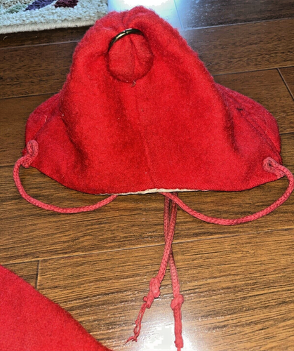 Vintage Girls Red Wool Coat With Matching Hat Honeysuckle Sears Roebuck - Picture 10 of 16