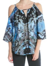 Fifteen Twenty Cold-Shoulder Abstract Print Top