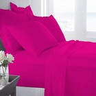 Egyptian cotton 4pc sheet Set 1000tc Hot Pink Solid 10 inches pocket UK Single