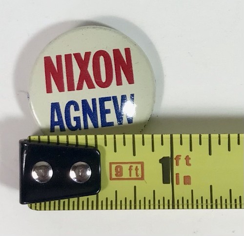 Pinback Botón Nixon Agnew Pin Campaña Republicana Política 1 Pulgada Presidencial - Imagen 3 de 3