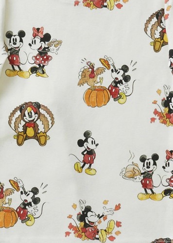 Pottery Barn Kids Mickey Minnie Mouse Thanksgiving Turkey 🦃 Pajamas Size 4 ~NWT - Picture 7 of 7