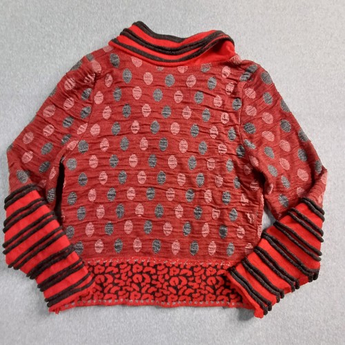 Zaket & Plover Jacket Women Small Red Knit Wool Mix Cardigan Elegant Luxury - Picture 9 of 12