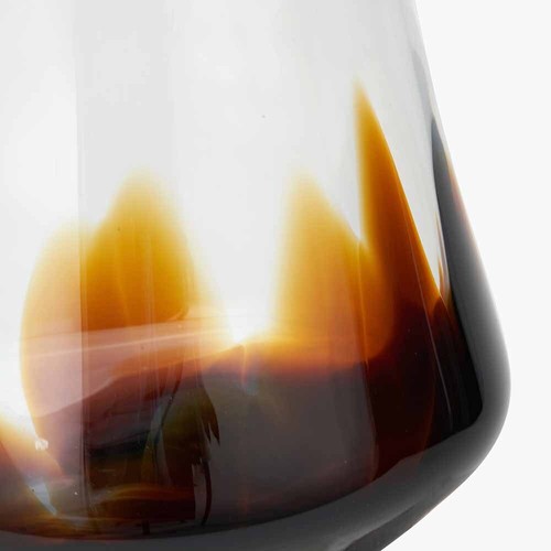 Brown Tortoiseshell Effect Glass Vase Modern Home Decor Statement Centerpiece - Picture 9 of 18