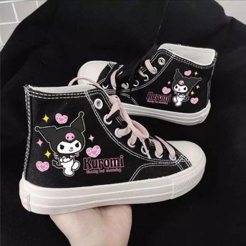 New Womens Kuromi High Top Canvas Shoes Student Canvas Casual Shoes Sports Boots - Bild 6 von 28