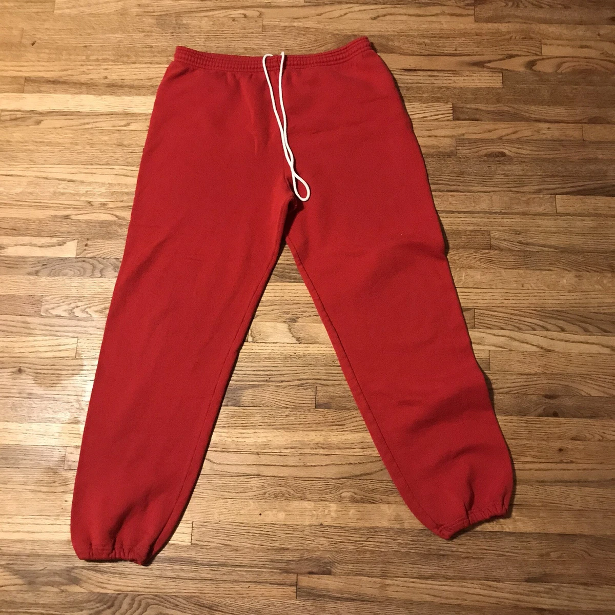 VTG Jerzees Pants Adult Red Athletic Sweatpants Joggers Mens XL