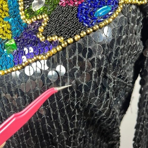 Vestido De Colección Niteline Della Roufogali 6 Negro Lentejuelas Arco Iris Cuentas Años 80 Cóctel - Imagen 13 de 13