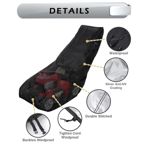 Cubierta de cortadora de césped tractor y protector de cortadoras de empuje impermeable anti-UV polvo - Imagen 14 de 18