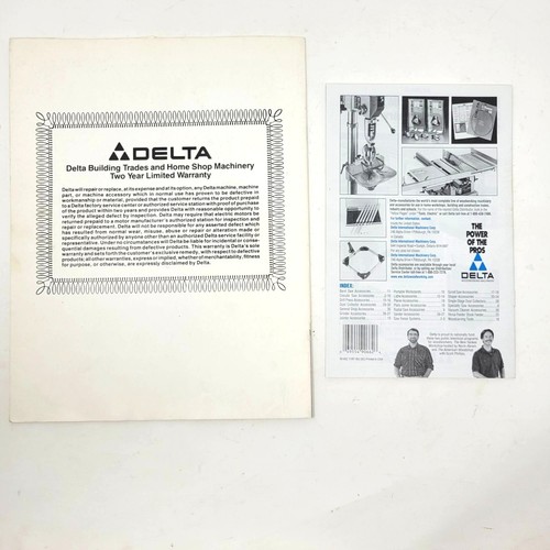 Vintage Delta 15 Zoll Dekupiersäge Bedienungsanleitung OVP 1987 - Bild 2 von 7