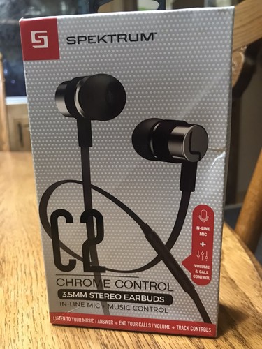 Spectrum Audio Chrome Control Stereo Earbuds w/In-Line Mic + Music Control 3.5mm - Picture 4 of 9