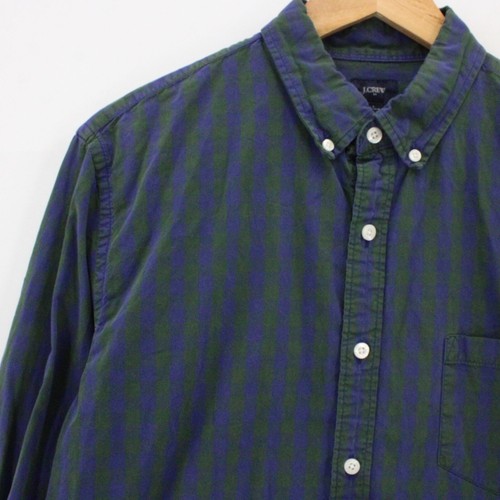 J.Crew Shirt Mens Navy Blue Plaid Button Down Long Sleeve Collared Size Large L - Picture 3 of 9