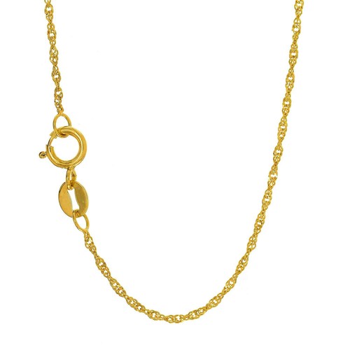 Collar de cadena Singapur de oro amarillo macizo de 14k de 1,5 mm, anillo de resorte - 16", 1,2 gr. - Imagen 2 de 2