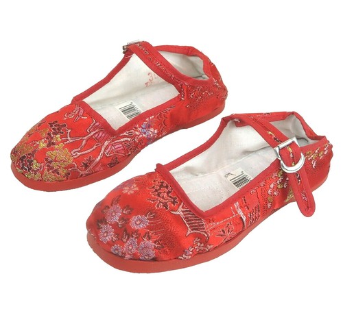 Girl's Chinese Classic Mary Jane Floral Satin Brocade Shoes Sizes 27 - 34 New - Bild 9 von 13